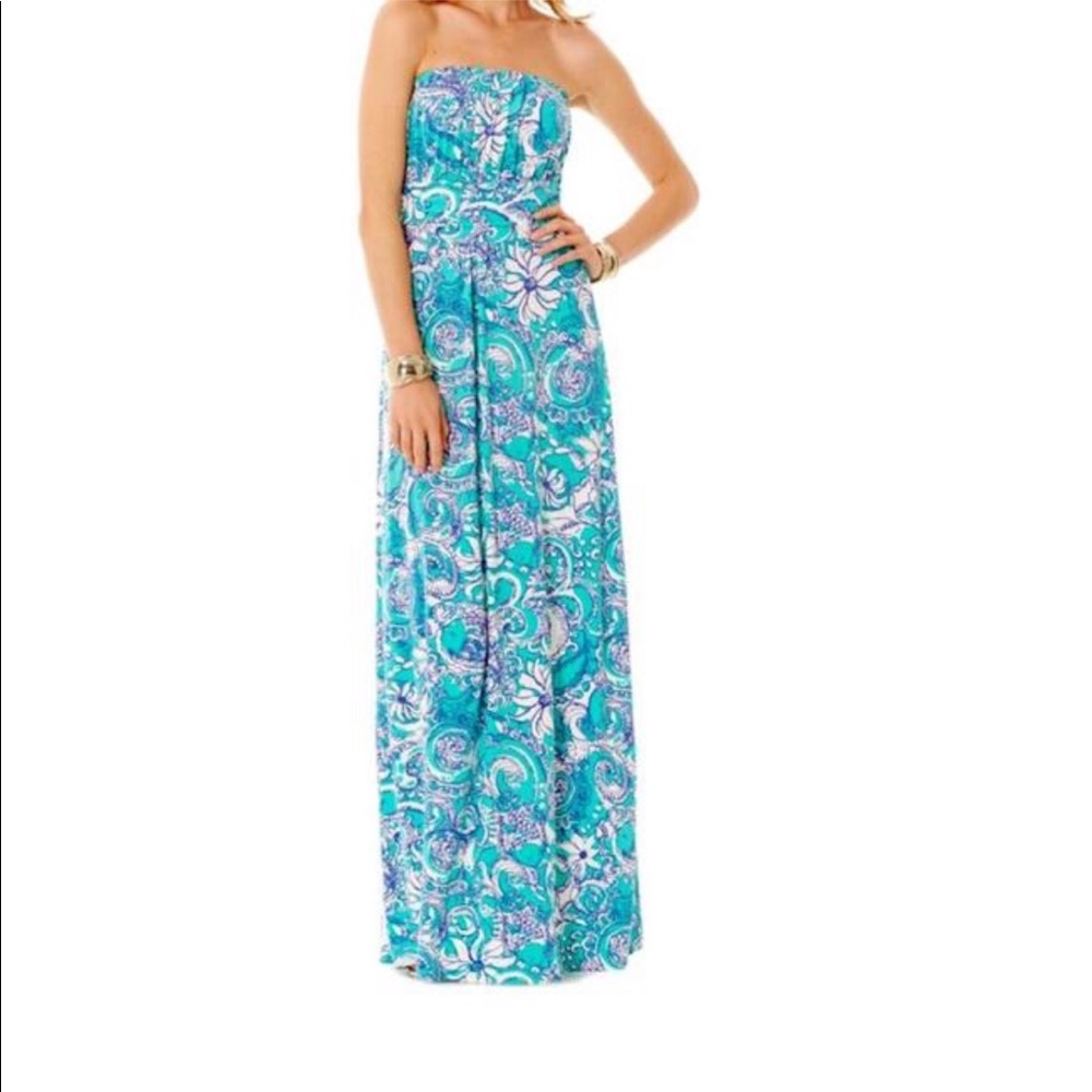 Lilly Pulitzer Strapless Holbrook Montauk Maxi Dress XS